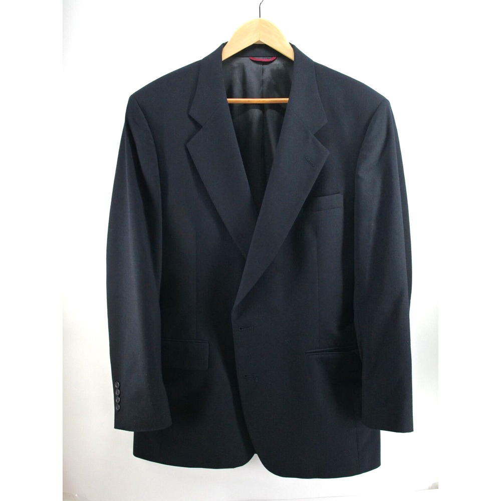 Jos A Bank Mens Wool Blazer‎ 43L Black Classic 2 Button Single Vent Gordon